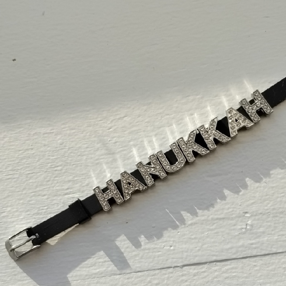 Fashion Jewelry Black and Silver Hanukkah Bracelet